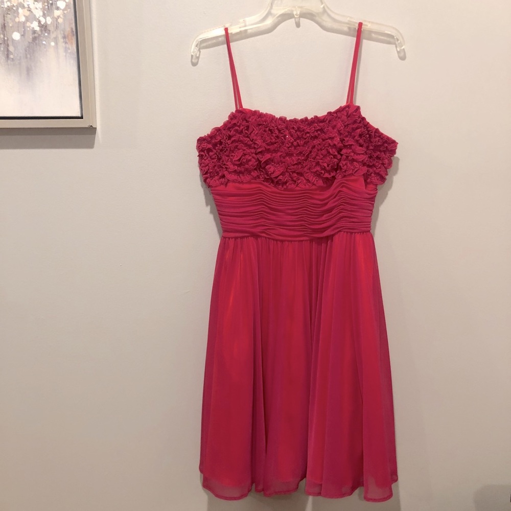 Pink and Orange Beaded Floral Dress